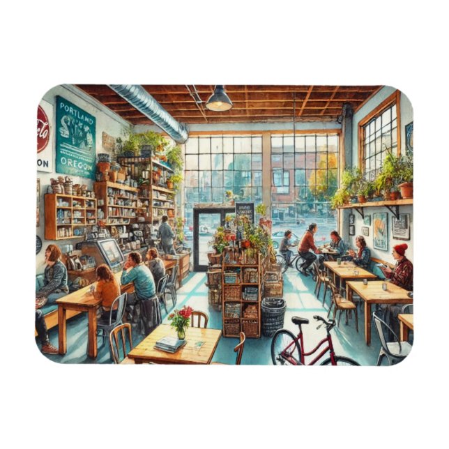 Ímã Café Independente em Portland Oregon (Horizontal)
