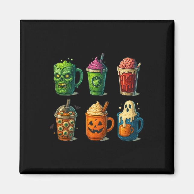 Imã Café Louco De Halloween Bebe Mug Cute Assustador (Frente)