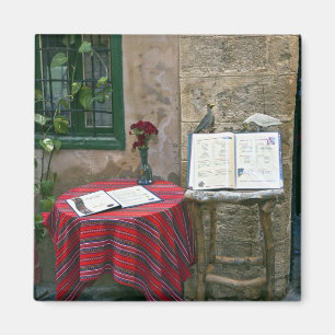 Imã Café na calçada, Chania, Creta, Grécia
