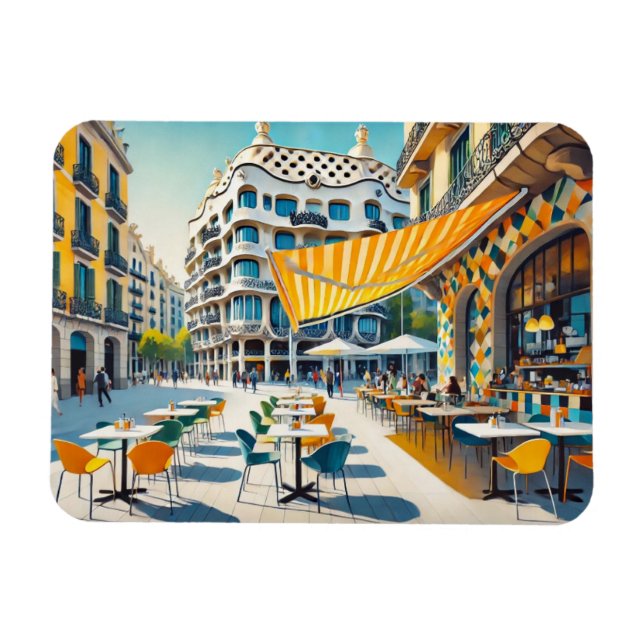 Ímã Café na Espanha de Barcelona (Horizontal)