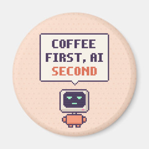 Imã Café Primeiro, AI Segundo Ímã de Pixel de AI Engra