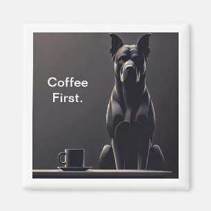 Imã Café Primeiro Cachorro Preto