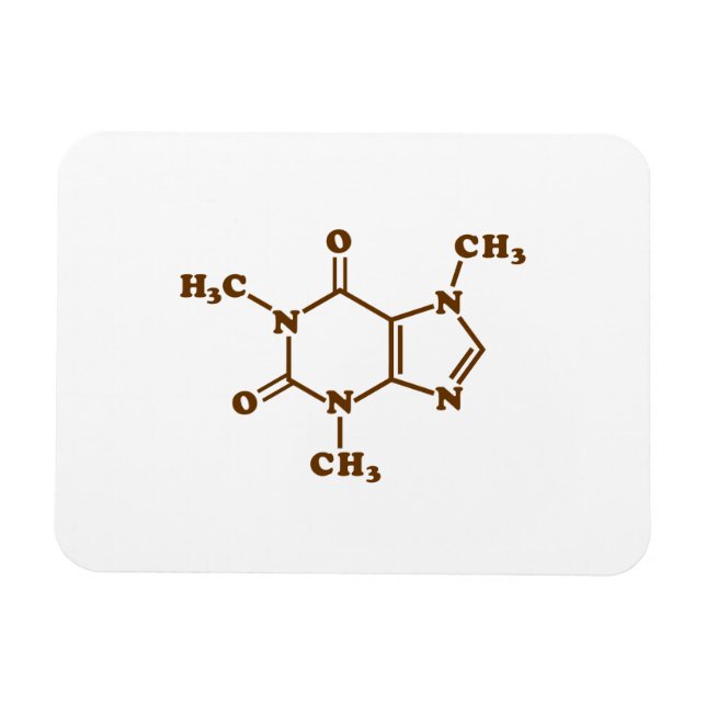 Ímã Cafeína - Café - Fórmula Química Molecular (Horizontal)
