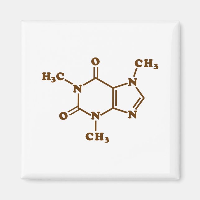 Imã Cafeína - Café - Fórmula Química Molecular (Frente)