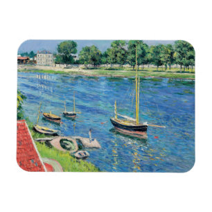 Ímã Caillebotte - Seine em Argenteuil, Barcos ancorado
