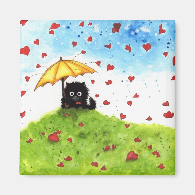 Imã Caindo para você Felpudo Cat Love BiHrle (Frente)