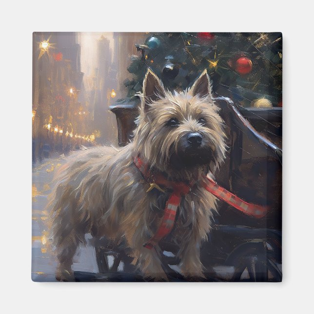 Imã Cairn Terrier Christmas Fesason Season (Frente)