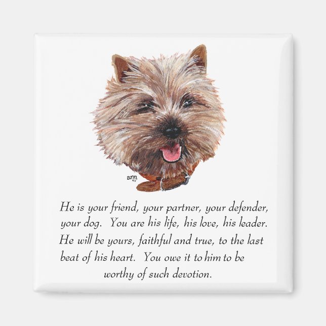 Imã Cairn Terrier de Recordação - Macho (Frente)