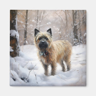 Imã Cairn Terrier Deixe Nevar Natal