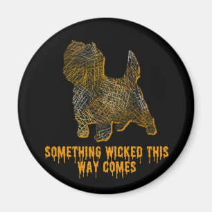 Imã Cairn Terrier Dog Silhoueen Diversão Halloween