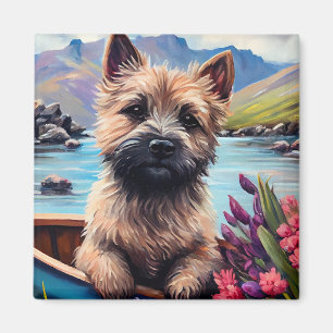 Imã Cairn Terrier em um remo: Uma aventura cênica
