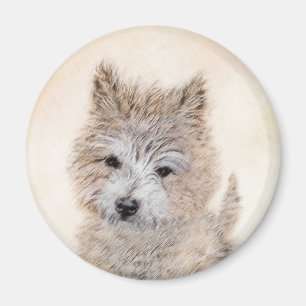 Imã Cairn Terrier Puppy Painting - Arte Original De C