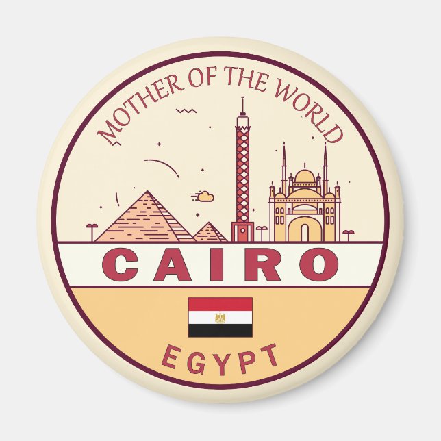 Imã Cairo Egypt Skyline Emblem (Frente)