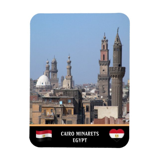 Ímã Cairo Minarets & Ancient City /Egypt Magnet (Vertical)