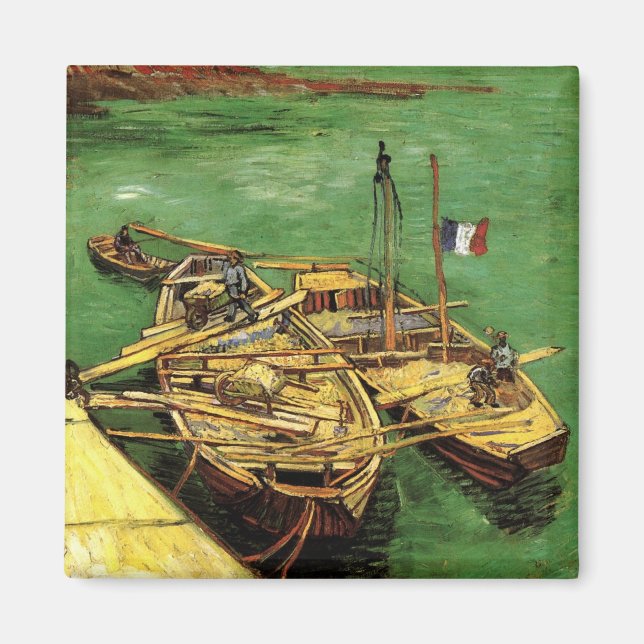 Imã Cais de Van Gogh com Homens Descarregando Barcaças (Frente)
