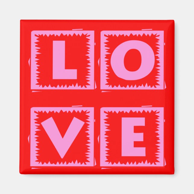 Imã Caixa de Amor Rosa (Frente)