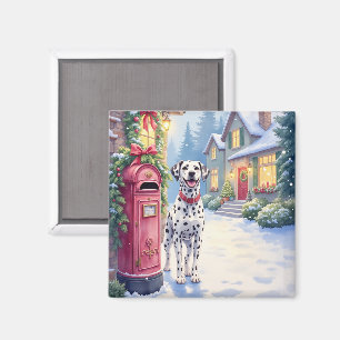 Imã Caixa de Correio Festiva de Natal Arte Dalmatiana