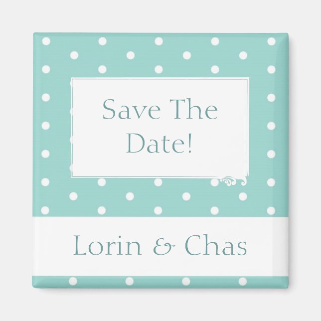 Imã Caixa de Joias Azul de Ovo de Robin com bolinhas (Frente)