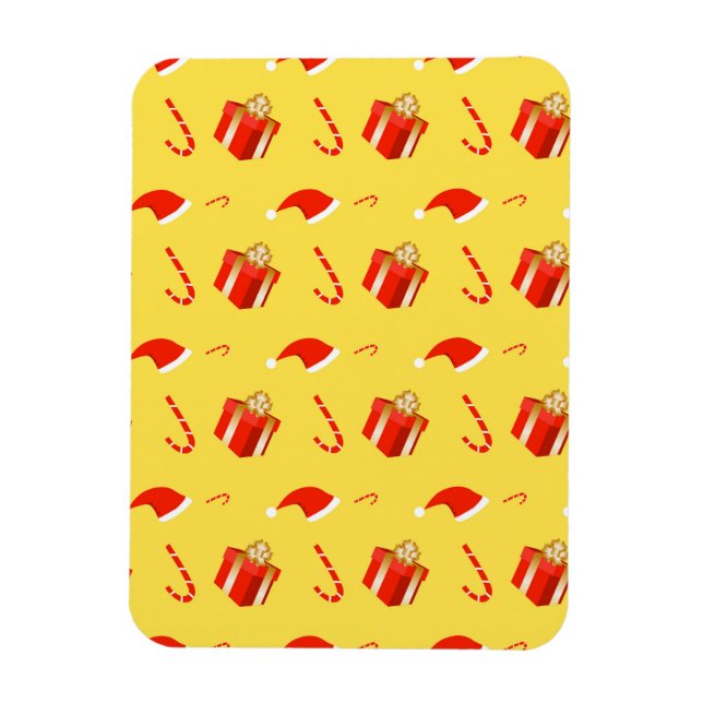 Ímã Caixa de presentes de Natal Cana de chocolate (Vertical)