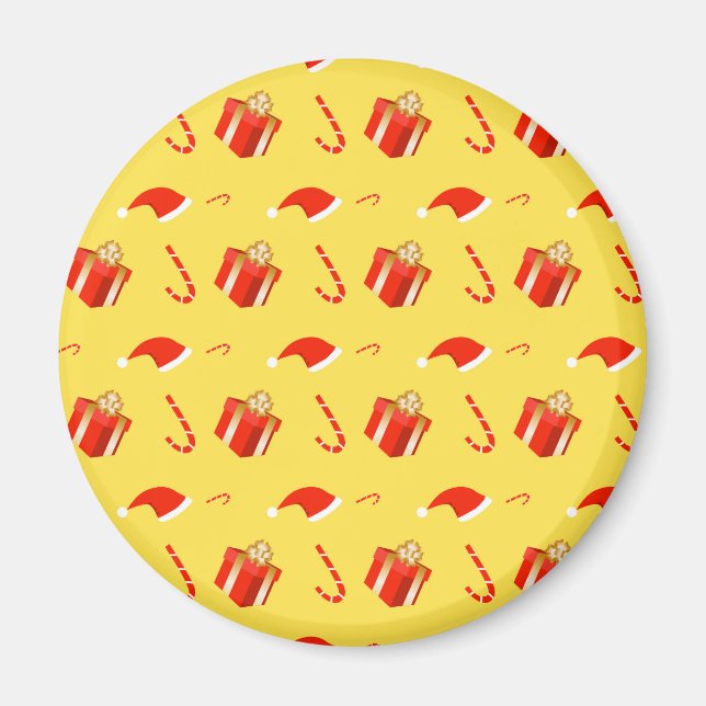 Imã Caixa de presentes de Natal Cana de chocolate (Frente)