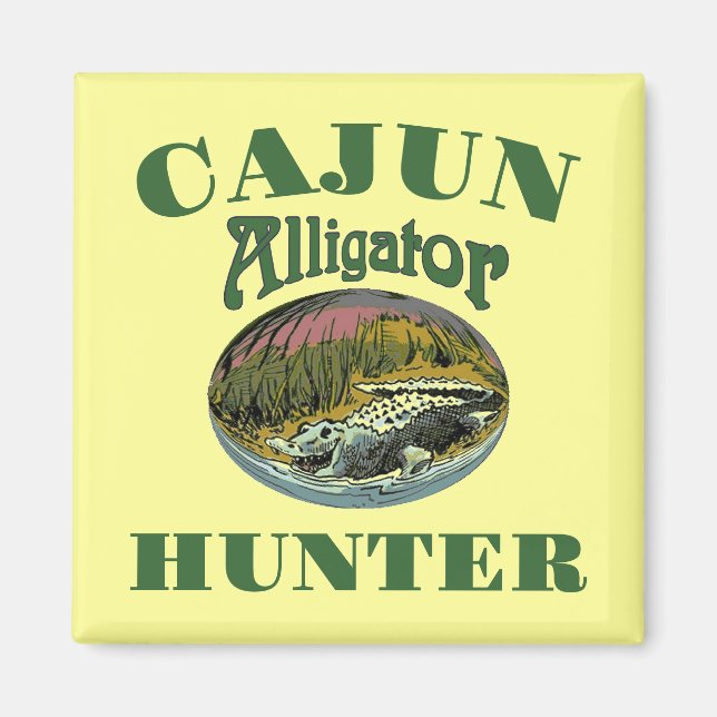 Imã Cajun Alligator Hunter Magnet (Frente)