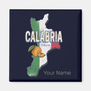 Imã Calábria Itália - Região Retro Mapa Vintage Souven