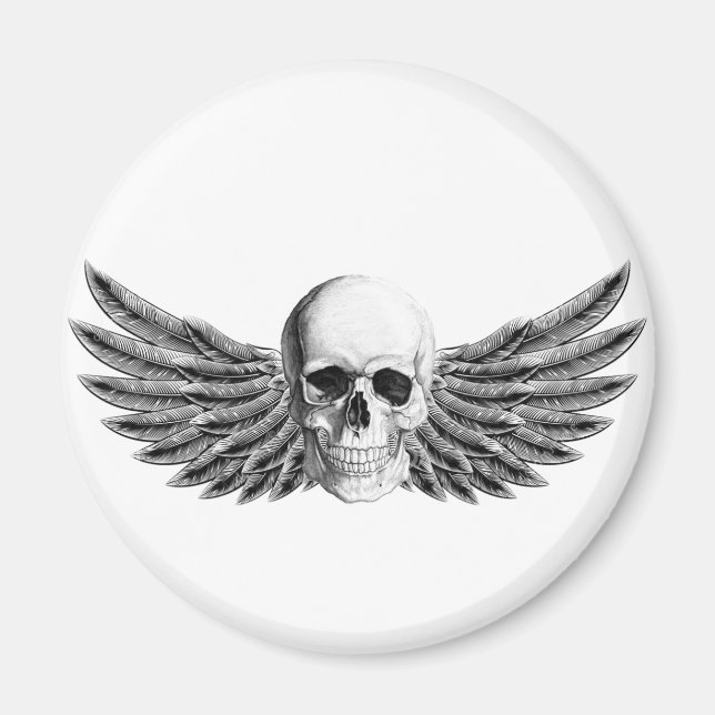 Imã calavera1-alada (Frente)