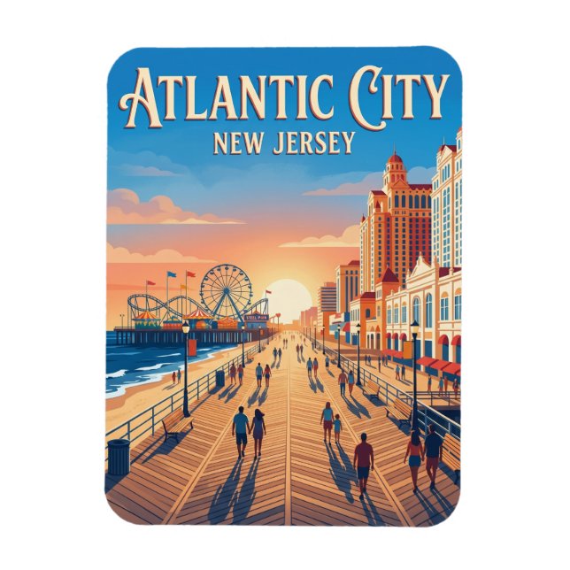 Ímã Calçada de Atlantic City EUA (Vertical)