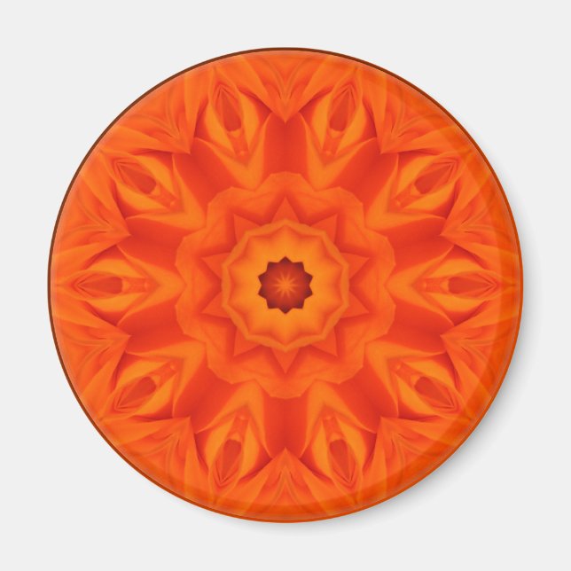 Imã Caleidoscópio de Rosas laranja (Frente)
