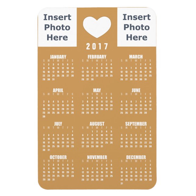 Ímã Calendar Magnet 2017 - Love Photo Collage Modelo (Vertical)