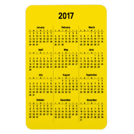 Ímã Calendário 2017 Preto Personalizável Grande