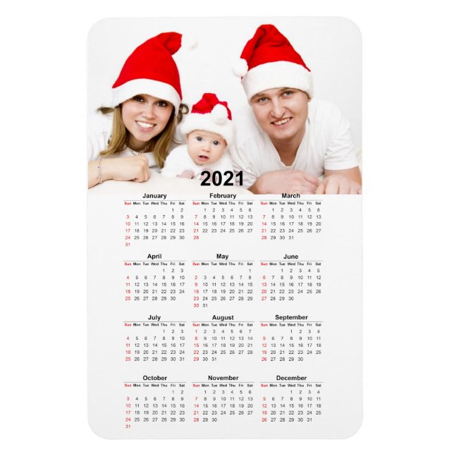 Ímã Calendário 2021 com Foto (Vertical)