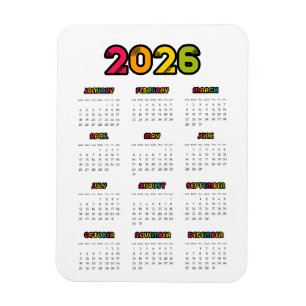 Ímã Calendário 2022 colorido
