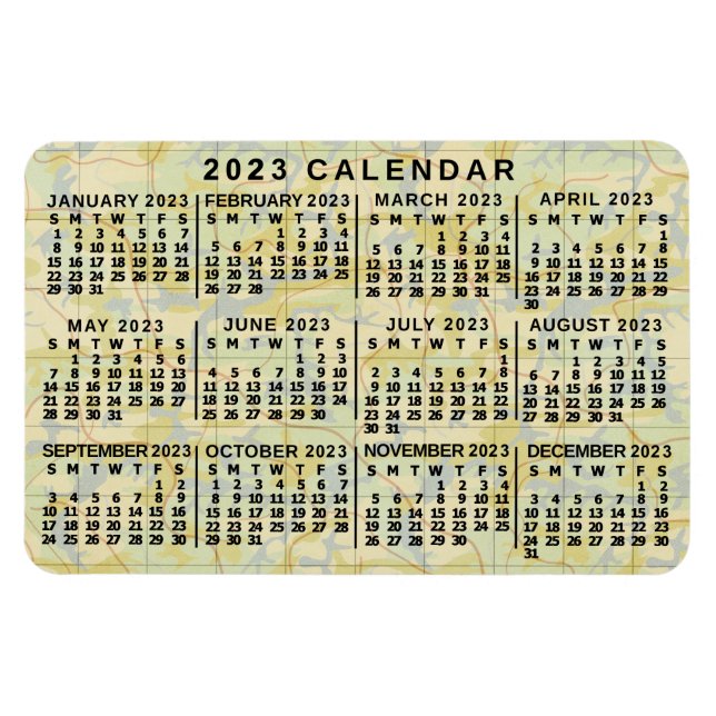 Ímã Calendário 2023 (Consulte Descrição da Versão Mais (Horizontal)