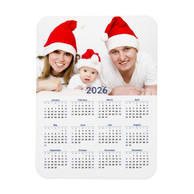 Ímã Calendário 2026 com Foto (Vertical)