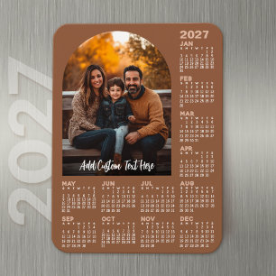 Ímã Calendário 2027 com Foto - Ano Completo Terra Cott