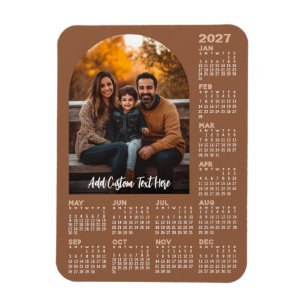 Ímã Calendário 2027 com Foto - Ano Completo Terra Cott