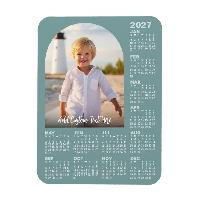 Ímã Calendário 2027 com Foto - Arco Moderno (Vertical)
