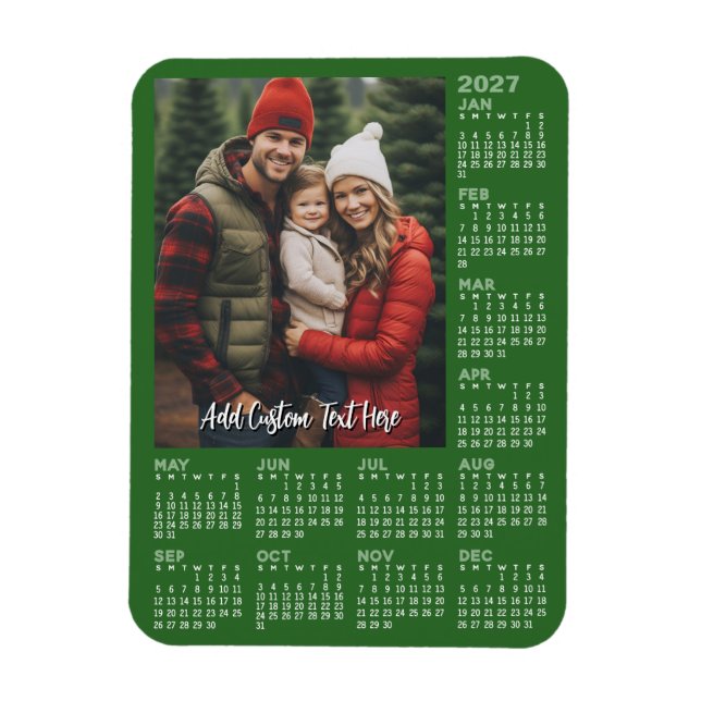 Ímã Calendário 2027 com Foto - Moderno (Vertical)