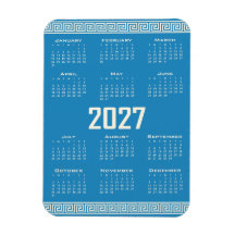 Calendário 2027, Fretwork Grego, Cosmic Latte em A