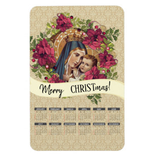 Ímã Calendário abençoado da Virgem Maria religioso