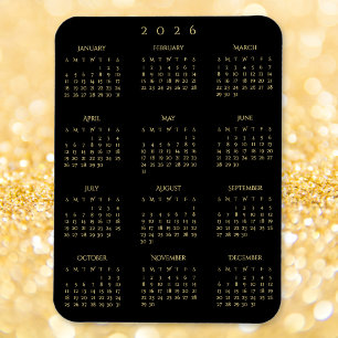 Ímã Calendário Anual 2026 Ouro Preto Geladeira Cozinha