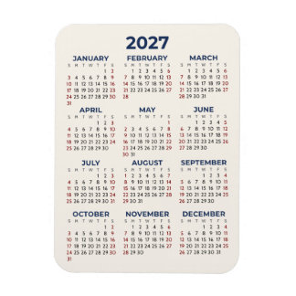 Ímã Calendário Anual 2027 Suas Cores Mini