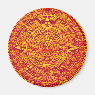 Imã Calendário Aztec - ouro