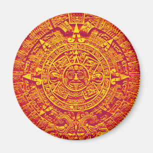 Imã Calendário Aztec - ouro