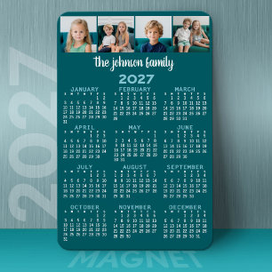 Ímã Calendário de 2027 com 4 fotos em tela cheia