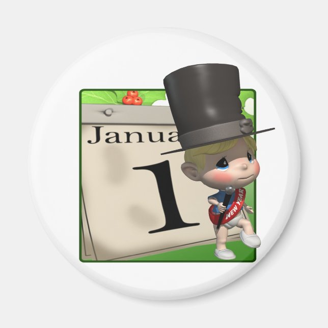 Imã Calendário de Ano Novo (Frente)