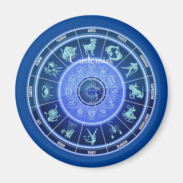 Imã Calendário de Astrologia de Sinal Sun Zodiac Thund (Frente)