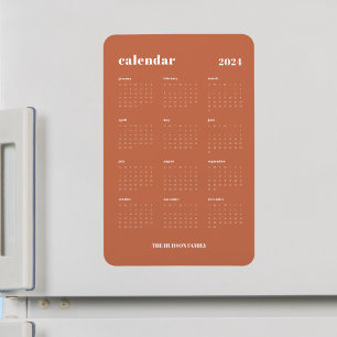 Ímã Calendário de Cheio Trendy Terracotta 2024