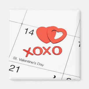 Imã Calendário de Corações